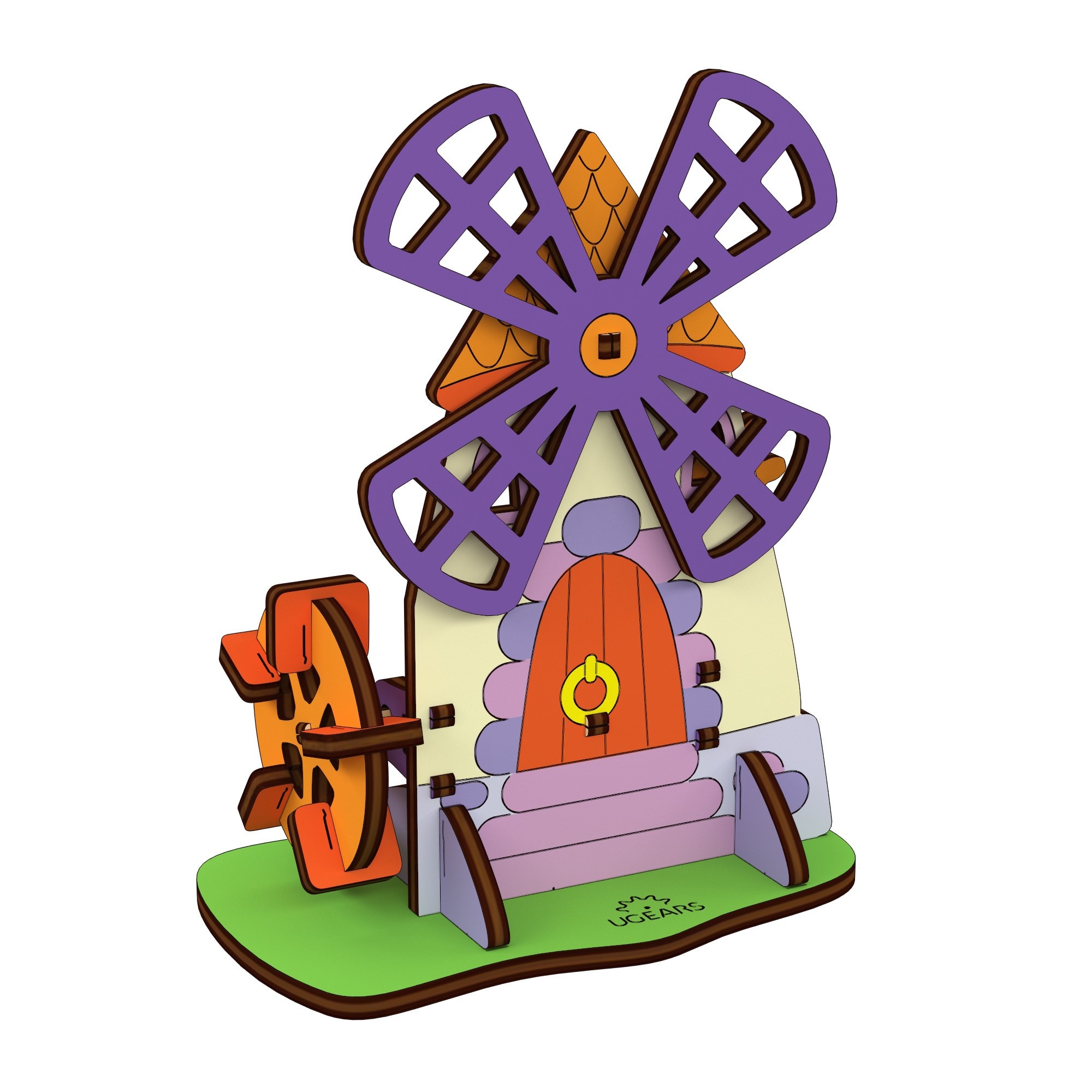 Puzzle 3D de colorat Moara UGears 4KIDS