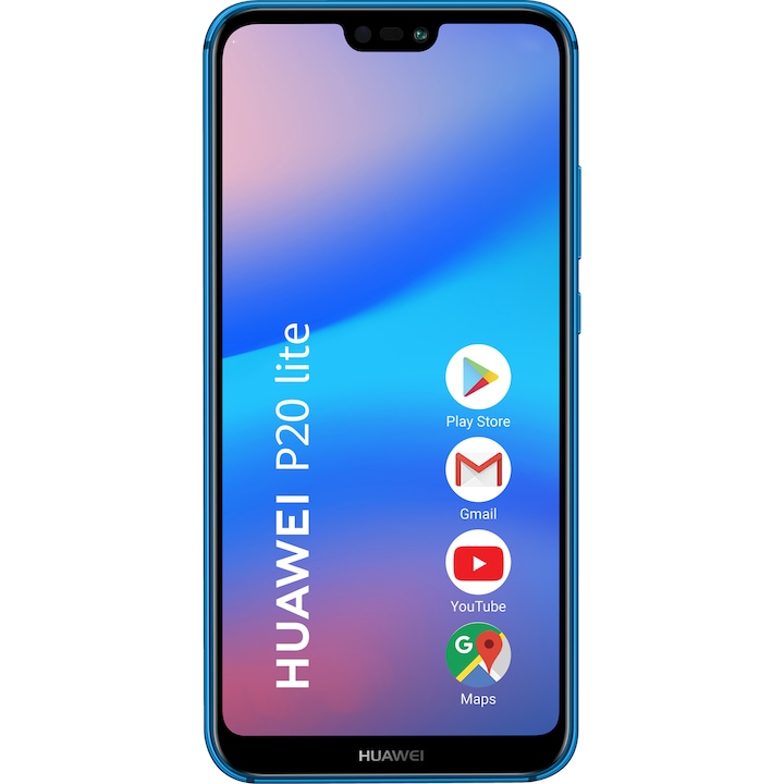 Huawei P20 Lite, Kártyafüggetlen, Dual SIM, 64GB, 4G, Klein Kék