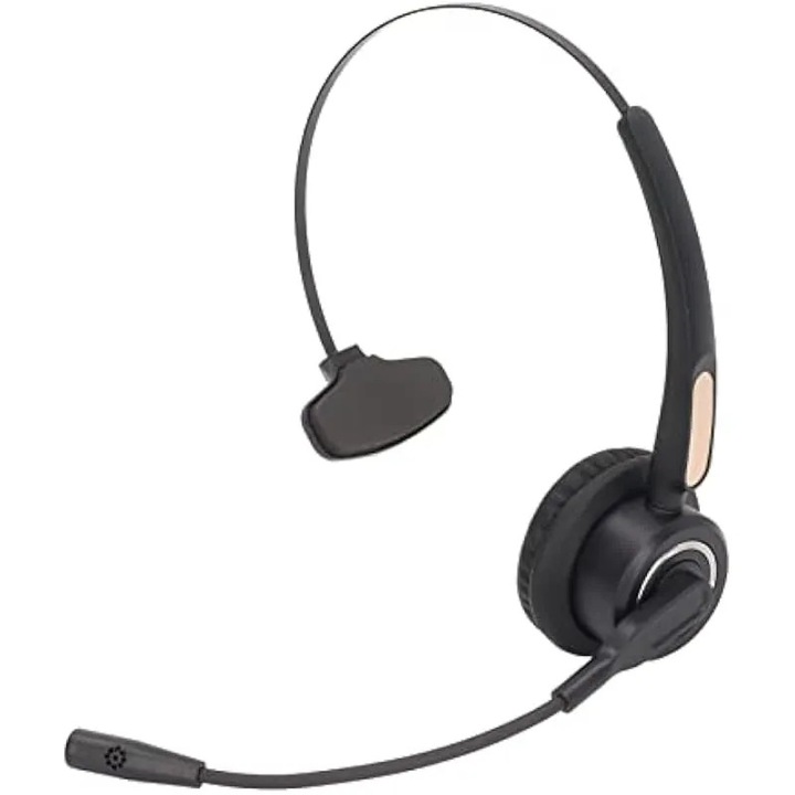 Безжични слушалки Bewinner Monoaurale USB-C, черни, Bluetooth 5.0, шумопотискане, въртящо се рамо