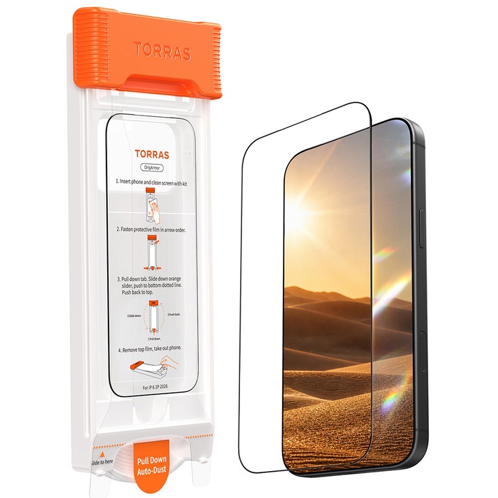 Folie Protectie Display Torras, OrigArmor Screen Protector, pentru iPhone 18 Pro Max / iPhone 17 Pro Max, Transparent