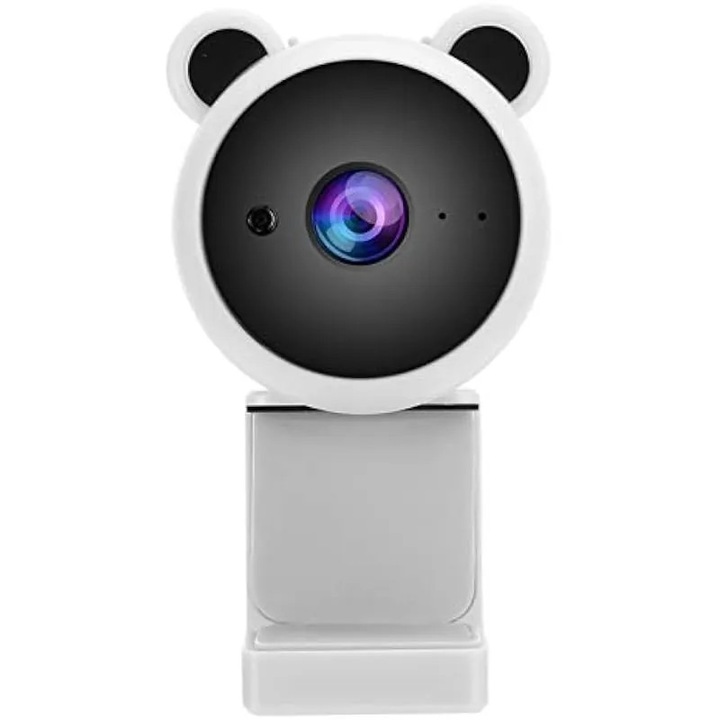 Уеб камера 1080P, 2MP, бяла, вграден микрофон, USB