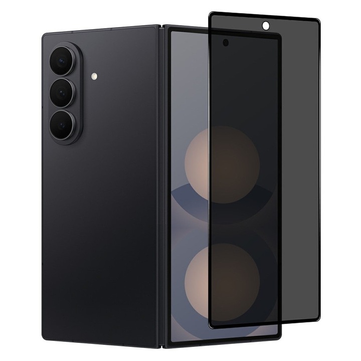 Folie de Sticla Privacy Ecran Exterior pentru Samsung Galaxy Z Fold 8 Ultra, Sticla Protectie Anti-Spy, Full Cover, Duritate 9H