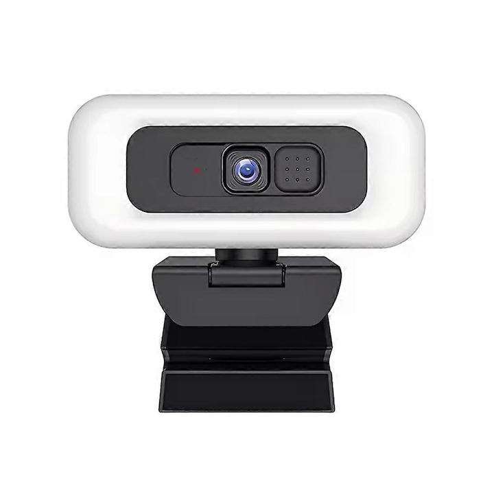 Уеб камера FRU-CJK0424-260919-1385, 4K/2K Ultra HD, автофокус, допълнително осветление, вграден микрофон, USB plug-and-play, бял/черен, кабел 1.5 м