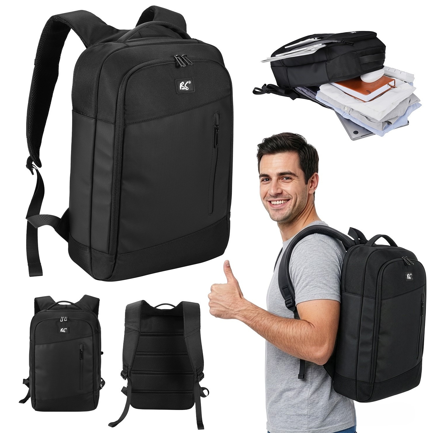 Rucsac Laptop NanoRS 15 "6" Negru Impermeabil RS204 B