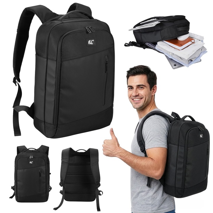 Rucsac Laptop NanoRS 15 "6" Negru Impermeabil RS204 B