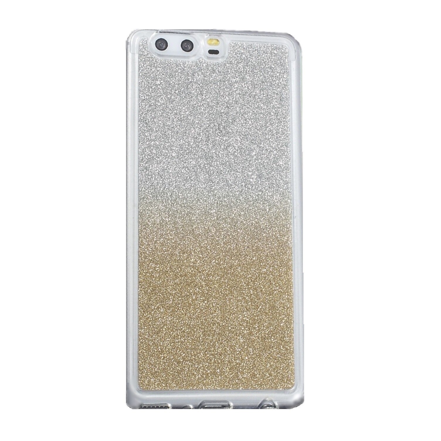 Husa Huawei P10 Plus - Sclipitoare, Degrade, TPU, Argintie-Aurie
