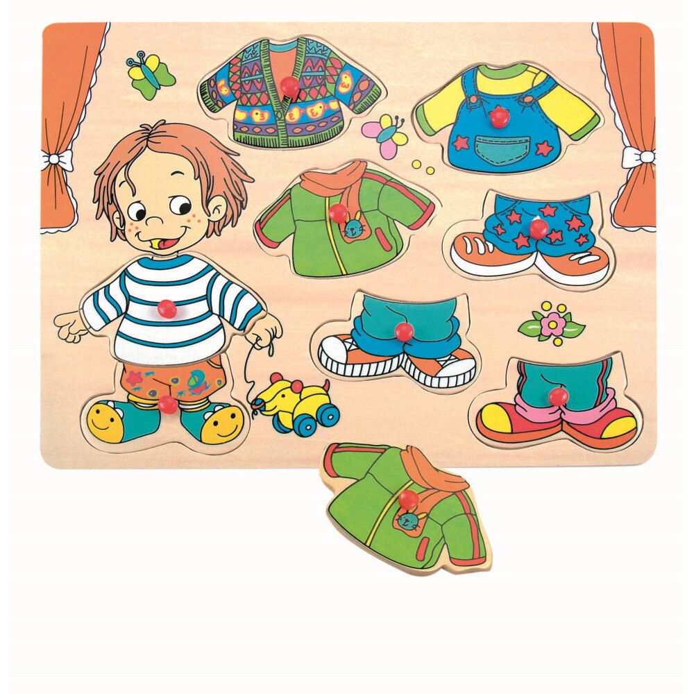 Puzzle Woody, Imbracam Baiatul, Lemn