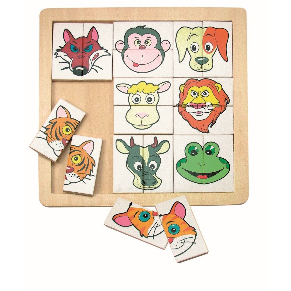 Puzzle Woody, Capete de animale, Lemn