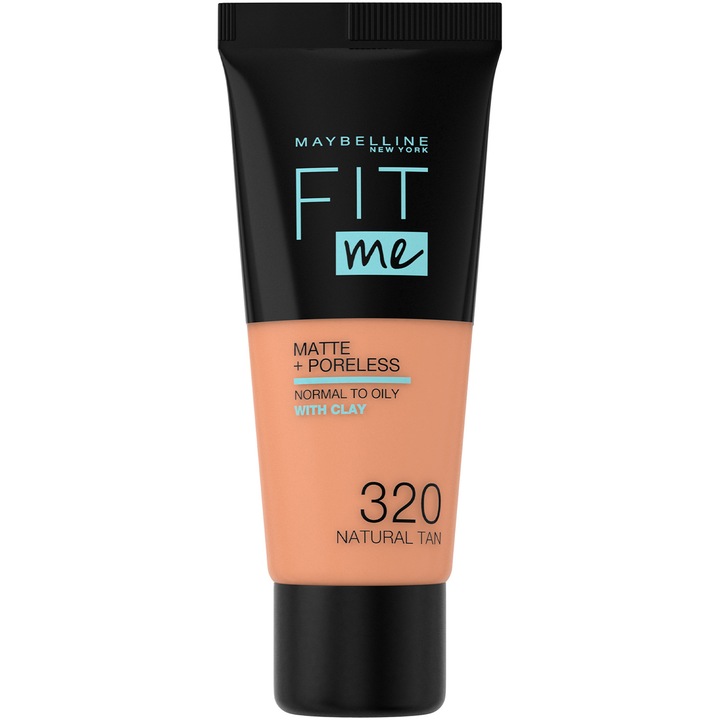 Maybelline New York Fit Me Matte & Poreless Alapozó, 320 Natural Tan, 30 ml
