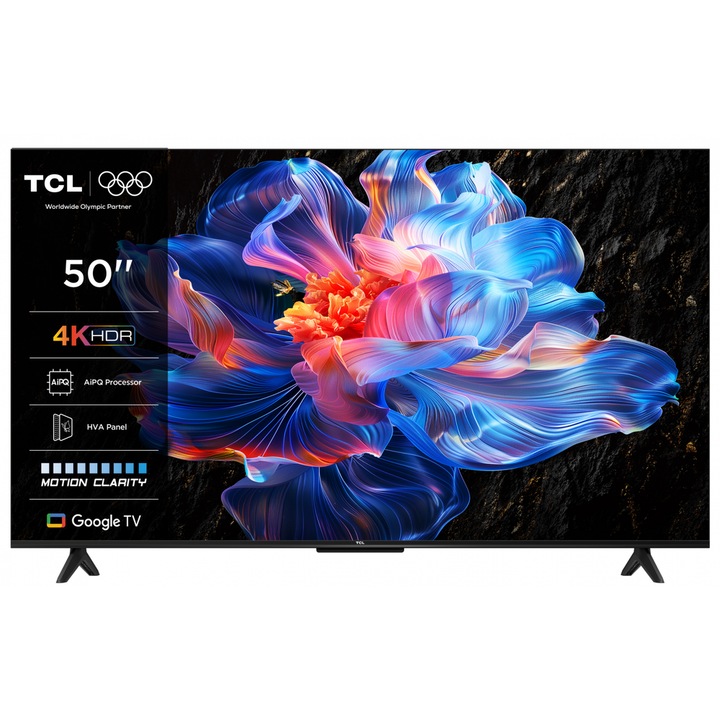 Televizor LED TCL 127 cm 50" 50P61K, Ultra HD 4K, Smart TV, WiFi, CI
