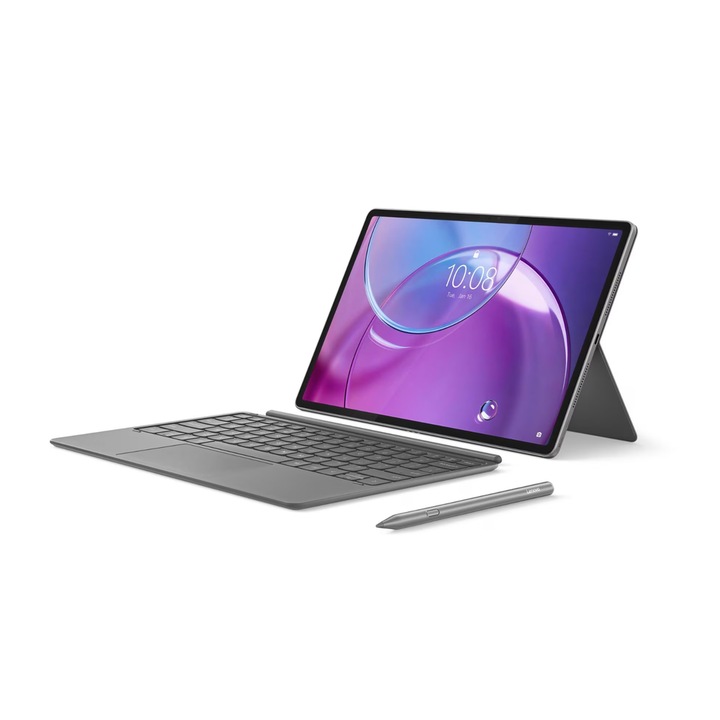 Tableta Lenovo Idea Tab Pro Gen 2 TB390FU, Procesor Qualcomm® Snapdragon® 8s Gen 4 Octa-Core, Ecran 3.5K LTPS 13", 8GB RAM, 128GB Flash, 13MP, Wi-Fi, Bluetooth, Android + Lenovo® 2-in-1 Keyboard Pack + Lenovo Tab Pen Plus Gri