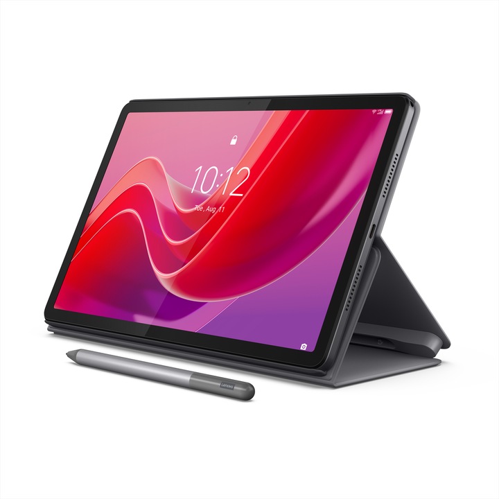 Tableta Lenovo Tab K11 Enhanced Edition TB330FUP, Procesor MediaTek Helio G88 Octa-Core, Ecran IPS Multi-touch 11", 8GB RAM, 128GB Flash, 13MP, Wi-Fi, Bluetooth, GPS, Android + Lenovo Folio Case + Lenovo Tab Pen Gri
