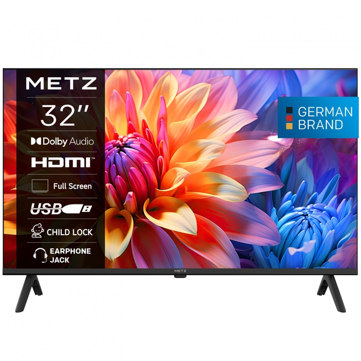 Televizor LED Metz 80 cm 32" 32MTH2020Z, HD Ready, Smart TV, WiFi, CI