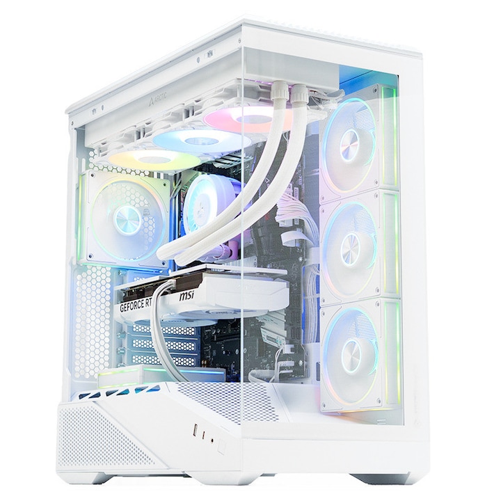 Sistem Desktop PC FirstPlayer CubeGamer AMD Ryzen 5 5500 pana la 4.2 Ghz, 16 GB ram DDR4, SSD NVME 1 TB, placa video dedicata Nvidia GeForce GTX 1050, ARGB cube tower