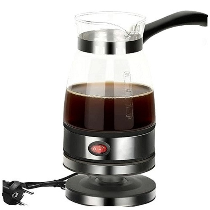 Aparat electric cafea turcească 500ml, inox, 600W, compact, multifuncțional