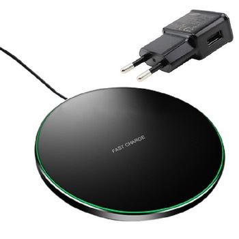 Incarcator Wireless FAST Charging Pad QI pentru iPhone 8 si iPhone X, Samsung Galaxy S6, S7 Edge, Note 5, Round Black Incarcator Wireless FAST Charging Pad QI pentru iPhone 8 si iPhone X, Samsung Galaxy S6, S7 Edge, Note 5, Round Black