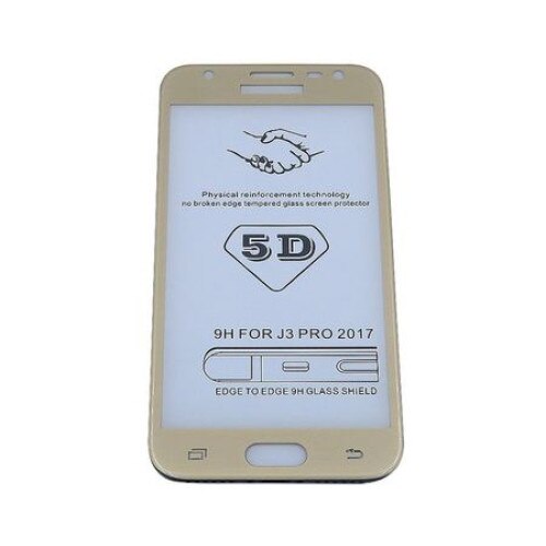 Folie sticla securizata curbata Samsung Galaxy J3 2017 GOLD 5D