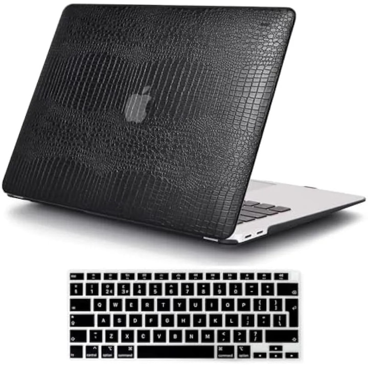 Carcasa laptop 13 inch, compatibila cu MacBook Pro, multicolor, set husa superioara, husa inferioara, huse pentru tastatura