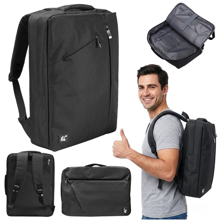 Rucsac Laptop NanoRS, 15 "6", Geanta laptop negru, 43x30x10, impermeabil RS203 B