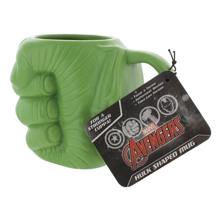 Cana Paladone Hulk din ceramica, 550 ml, Verde