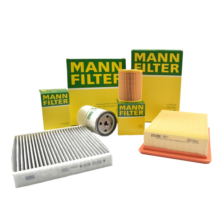Pachet filtre revizie Mann-Filter BMW Seria 5 F10 520 d 184 CP, cod motor N47 D20 C