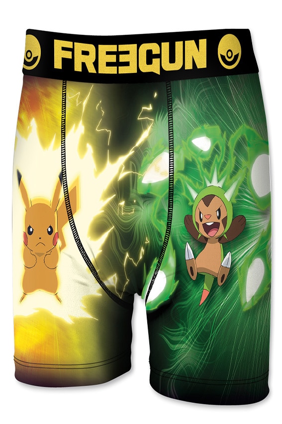 Boxeri barbati,FREEGUN microfibra cu imprimeu colorat, imagine Pokemon PIKACHU, Multicolor