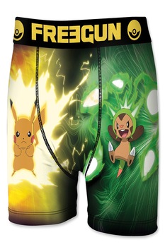 Boxeri barbati,FREEGUN microfibra cu imprimeu colorat, imagine Pokemon PIKACHU, Multicolor Boxeri barbati,FREEGUN microfibra cu imprimeu colorat, imagine Pokemon PIKACHU, Multicolor