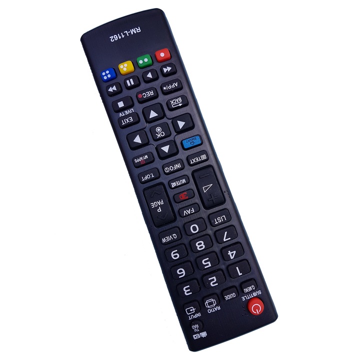 Univerzális Távirányító LCD / LED-hez LG RM-L1162, kompatibilis az eredeti távirányítóval, fekete