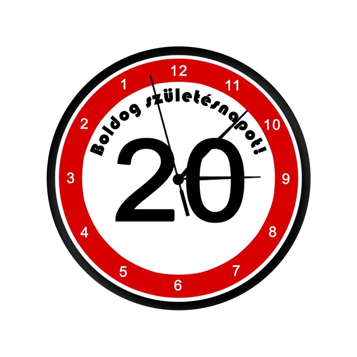 Fiatalító sebességkorlátozós falióra 20. születésnapra
