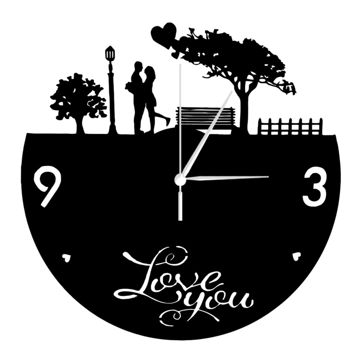 Винилов часовник за романтични влюбени