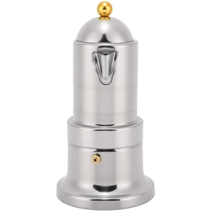 Cafetiera Moka din otel inoxidabil cu o singura supapa, 4 cani, pentru plita – Cafetiera Moka din otel 304 cu maner ergonomic, design care economiseste spatiu, usor de curatat, portabila pentru acasa, birou, calatorii