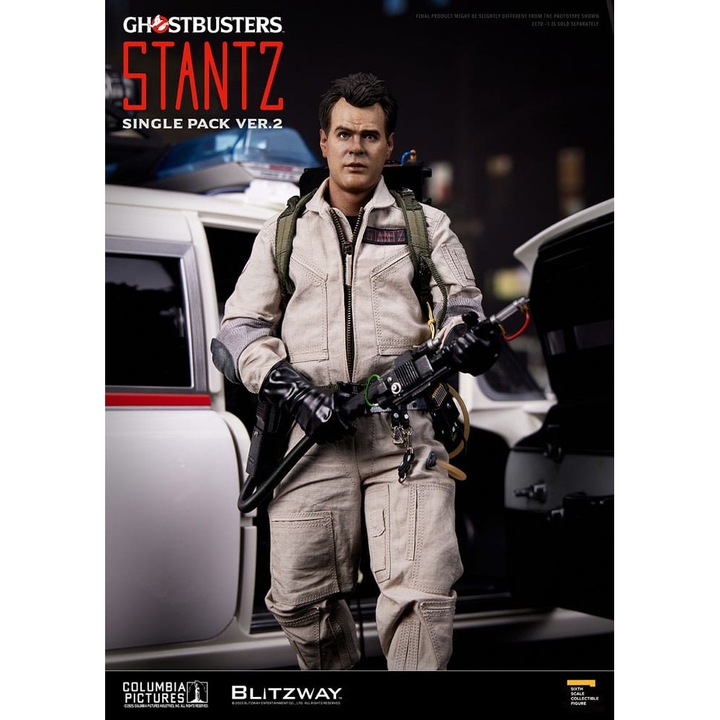 Фигурка за действие Blitzway Ghostbusters Raymond Stantz Ver. 2 BW-UMS-12402, мащаб 1/6, 31 см, с протонна раница, капан за призраци, Ecto очила, магнитна основа, сменяеми части, многоцветна