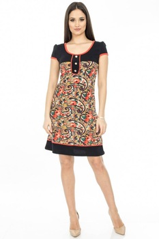 Rochie multicolora, ROH, cu maneci scurte, 36 Rochie multicolora, ROH, cu maneci scurte, 36
