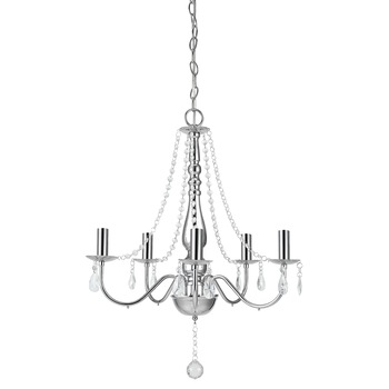 Lustra eleganta cu cinci brate Candle, lux.pro, 5 x E14, 68 x Ø 52 cm, metal/plastic, crom Lustra eleganta cu cinci brate Candle, lux.pro, 5 x E14, 68 x Ø 52 cm, metal/plastic, crom