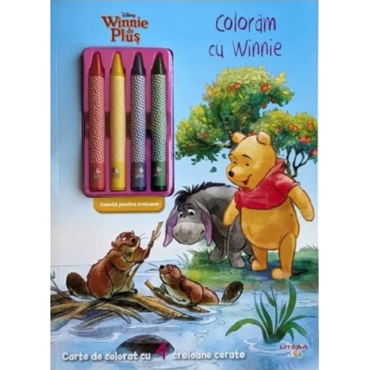 Carte de colorat, Disney Winnie de Plus, Litera Mica, activități creative, română