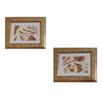 Set 2 Tablouri pictate manual, acrilic, Compozitie II, 19 cm x 24 cm, inramate Set 2 Tablouri pictate manual, acrilic, Compozitie II, 19 cm x 24 cm, inramate