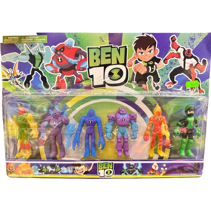 Комплект от 6 фигурки Ben 10 с многоцветни извънземни герои