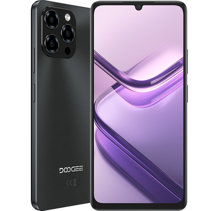 Telefon mobil Doogee Note 58, 4G, Dual SIM, 6.75" HD+ 90Hz, Octa-Core, 6GB RAM, 128GB, NFC, 6250mAh, Android 16, Black