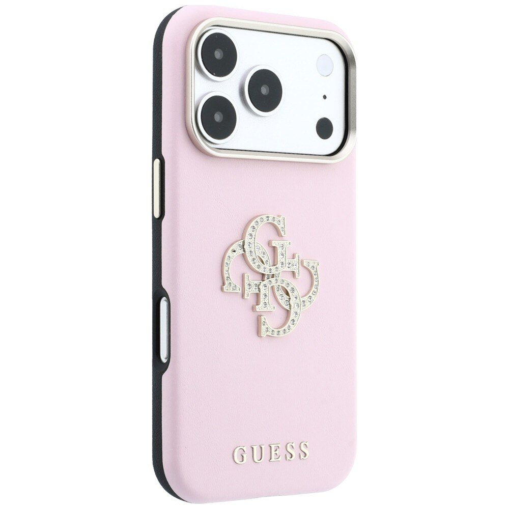 Carcasa Guess Smooth & Big Strass GUE005558, rezistenta la socuri, roz, compatibil iPhone 18 Pro/17 Pro