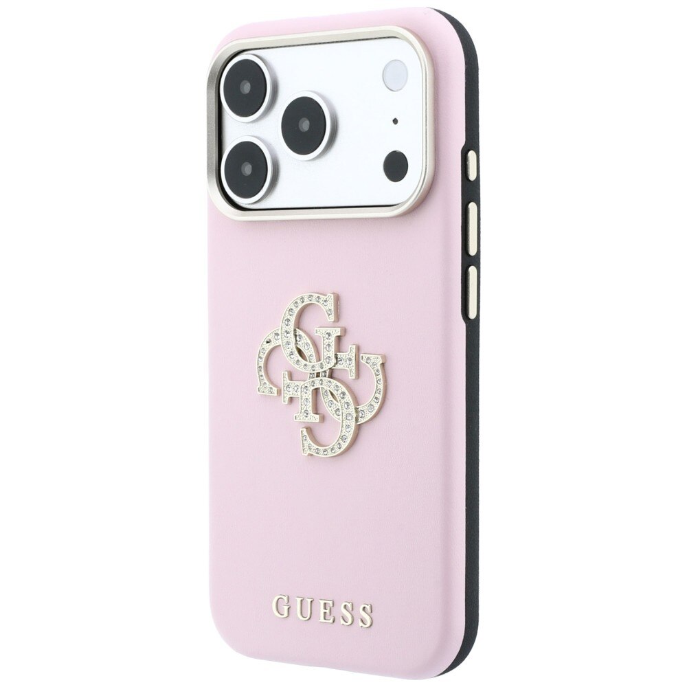 Carcasa Guess Smooth & Big Strass GUE005558, rezistenta la socuri, roz, compatibil iPhone 18 Pro/17 Pro