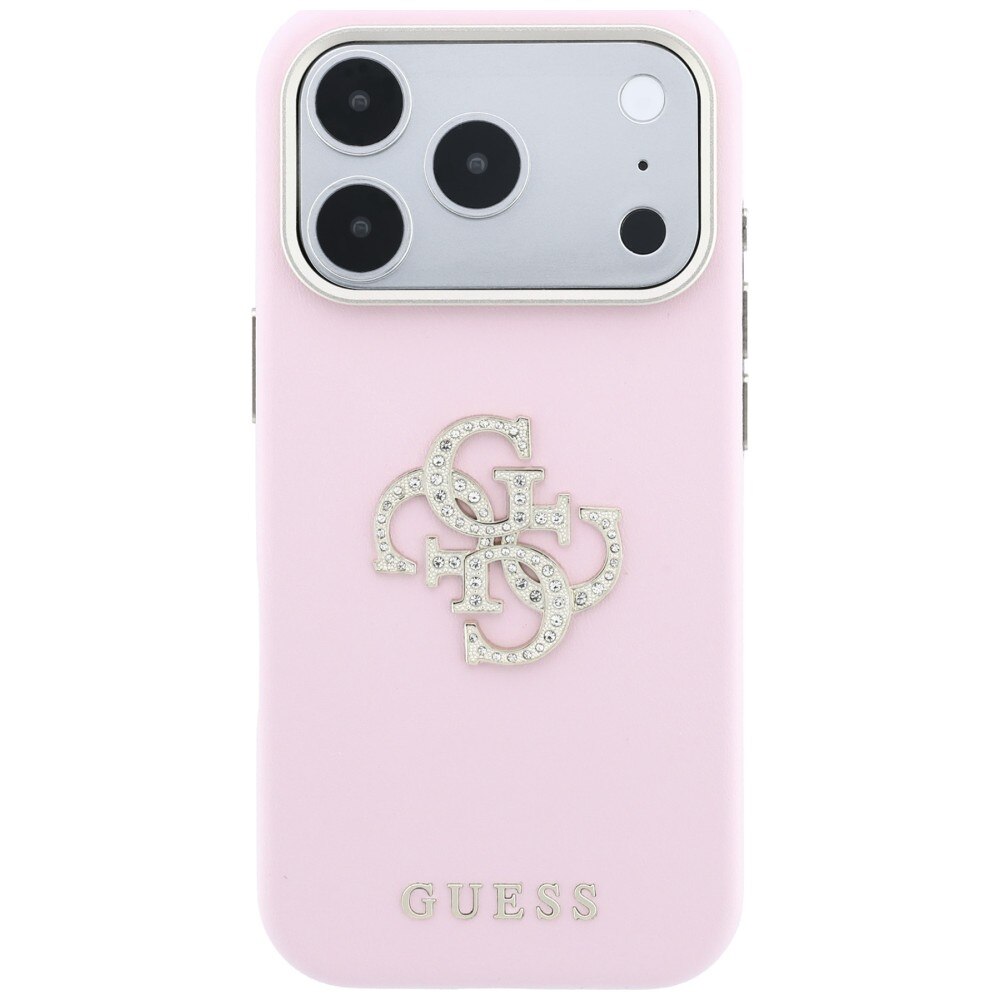 Carcasa Guess Smooth & Big Strass GUE005558, rezistenta la socuri, roz, compatibil iPhone 18 Pro/17 Pro