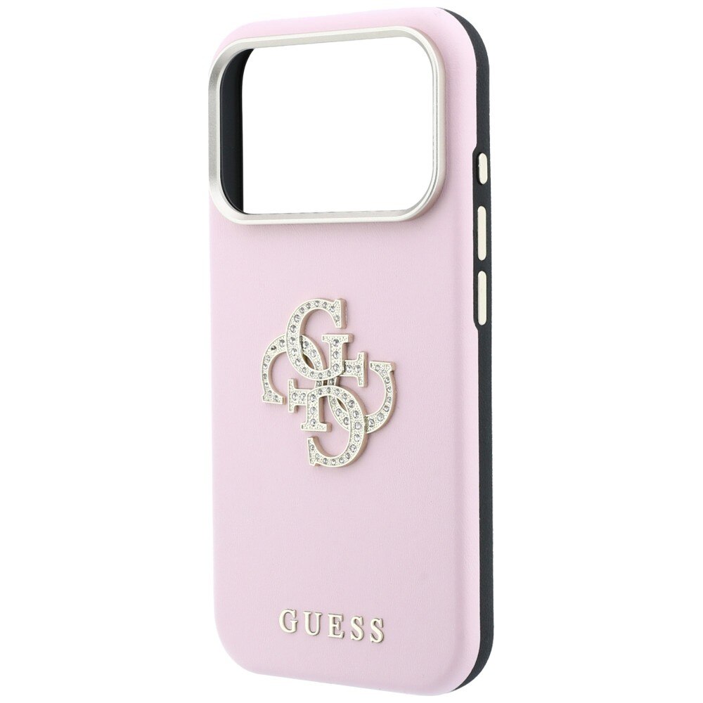 Carcasa Guess Smooth & Big Strass GUE005558, rezistenta la socuri, roz, compatibil iPhone 18 Pro/17 Pro