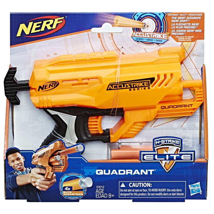 Blaster NERF Accustrike Quadrant cu 4 proiectile