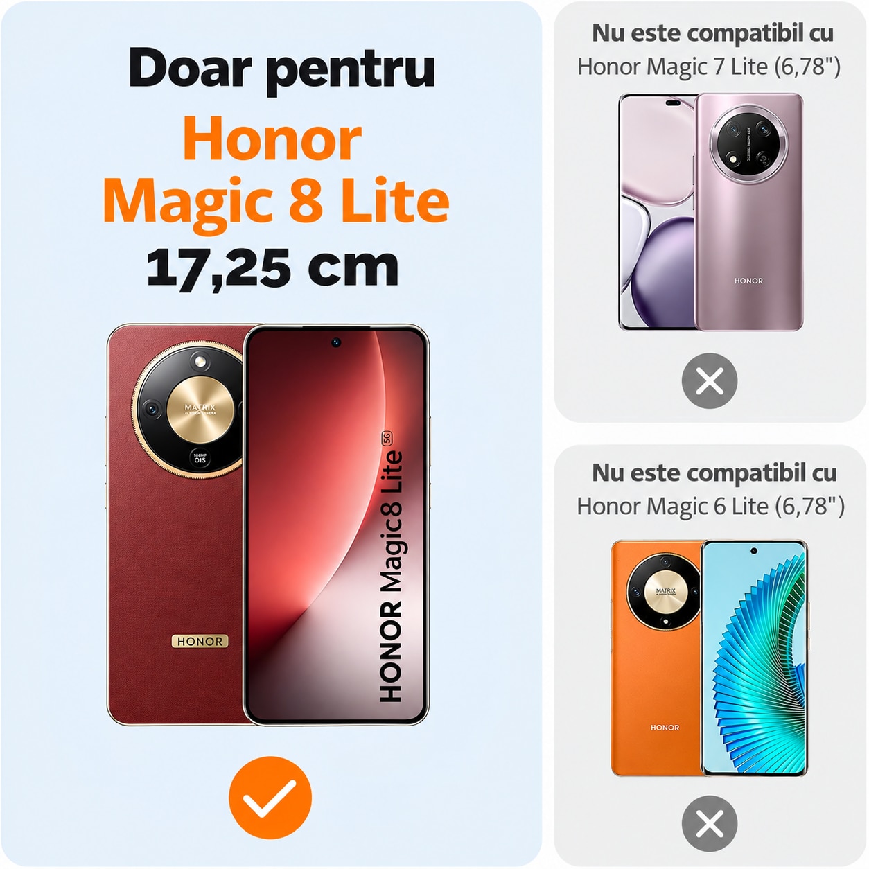 Husa Compatibila cu HONOR Magic 8 Lite, TPU Portocaliu, Slim Soft Touch, Anti-Soc, ALC Mobile