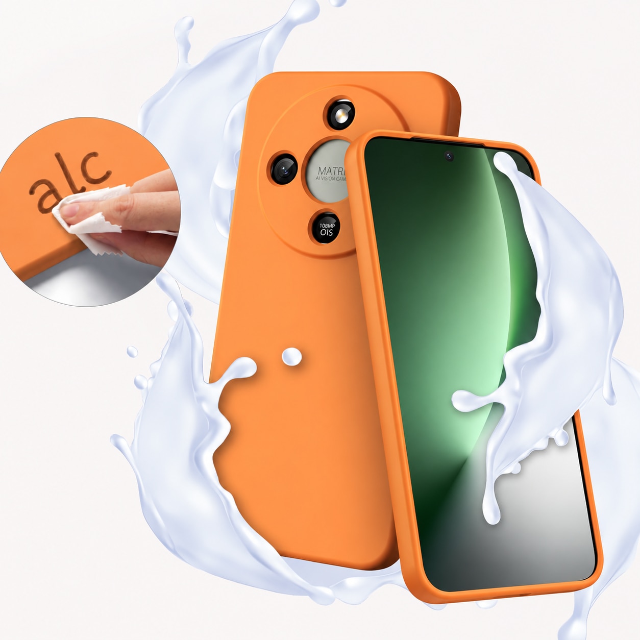 Husa Compatibila cu HONOR Magic 8 Lite, TPU Portocaliu, Slim Soft Touch, Anti-Soc, ALC Mobile