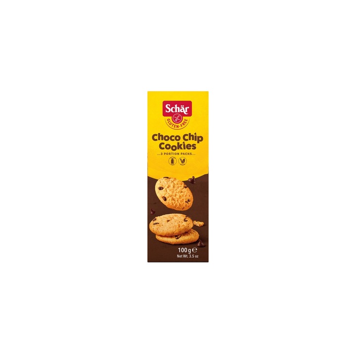 Biscuiti cu fulgi de ciocolata fara gluten Choco Chip Cookies 100 g Schar