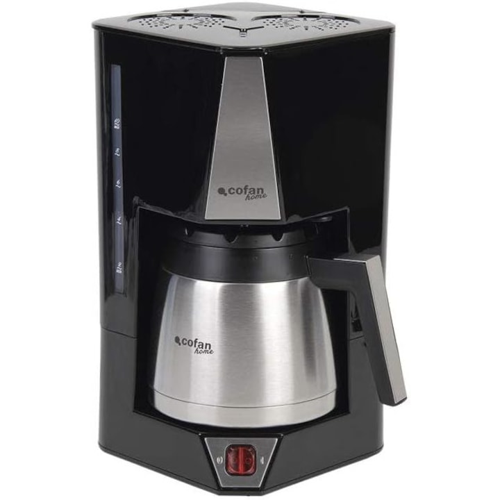 Cafetiera electrica cu filtru Cofan, Model Irina, Capacitate 1, 2 L, Design subtire si elegant, Dimensiuni 24 x 24 x 36 cm