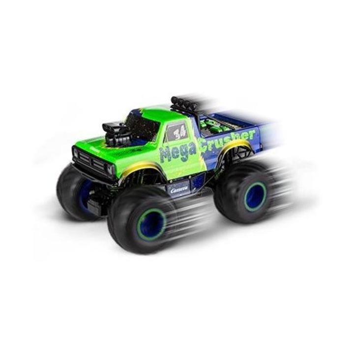 Кола с дистанционно управление Carrera Mega Crusher XXL, чудовищен камион 2.4 GHz, офроуд с големи гуми, многоцветен, код 794259