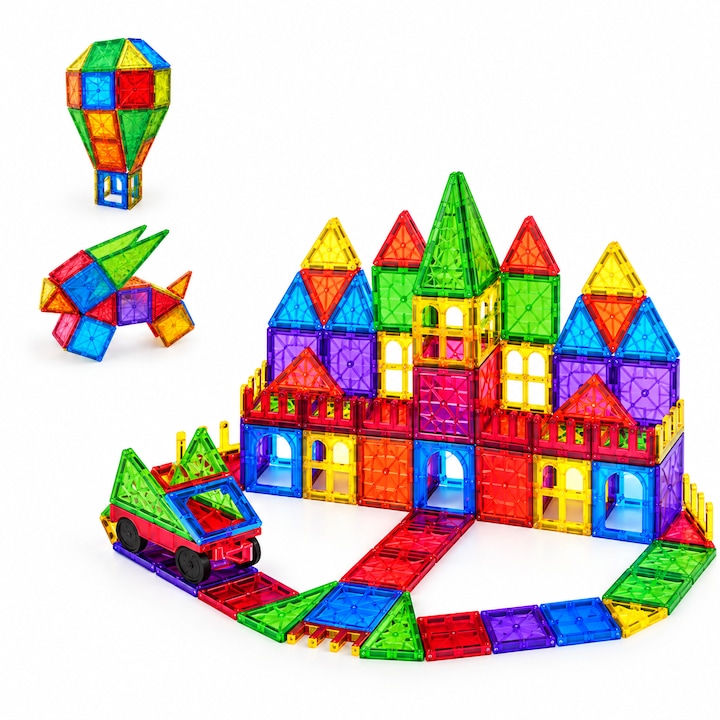 Cabluri Plastic Colorate Set de blocuri magnetice S-D109, placi transparente colorate, sasiu cu ...