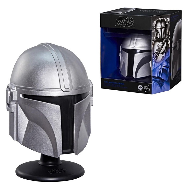 Колекционерска фигурка Hasbro The Black Series Mandalorian, винилова каска, сребрист/черен, 15 см, код 5010996403636